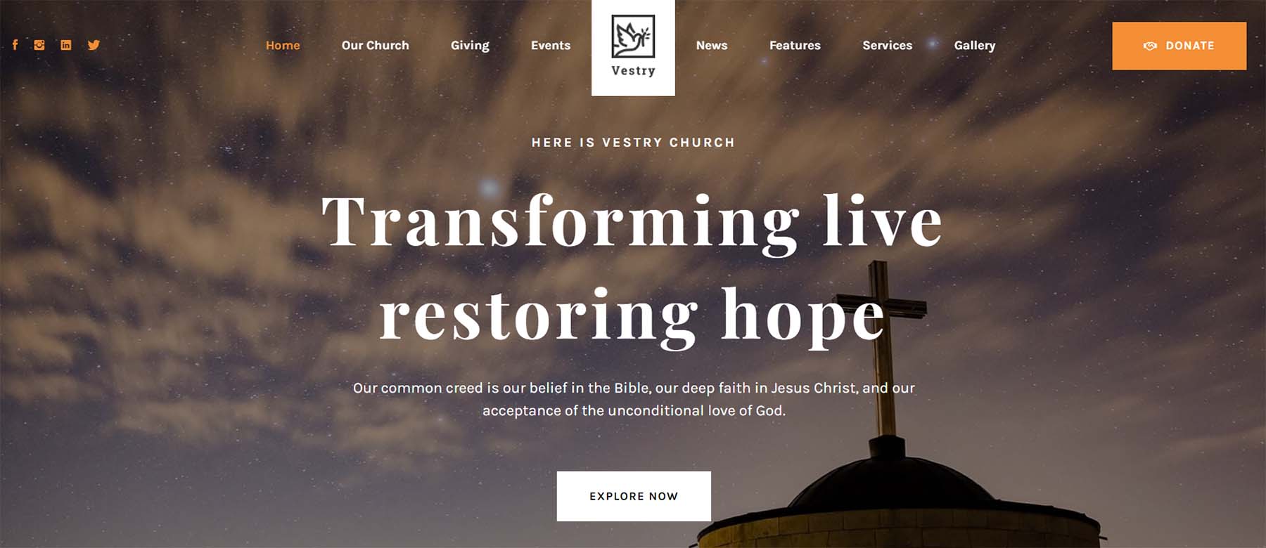 Vestry, A WordPress Church Theme