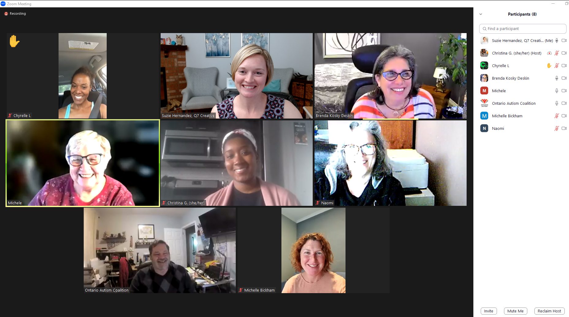 screenshot of several people attending the Divi Toronto virtual meetup