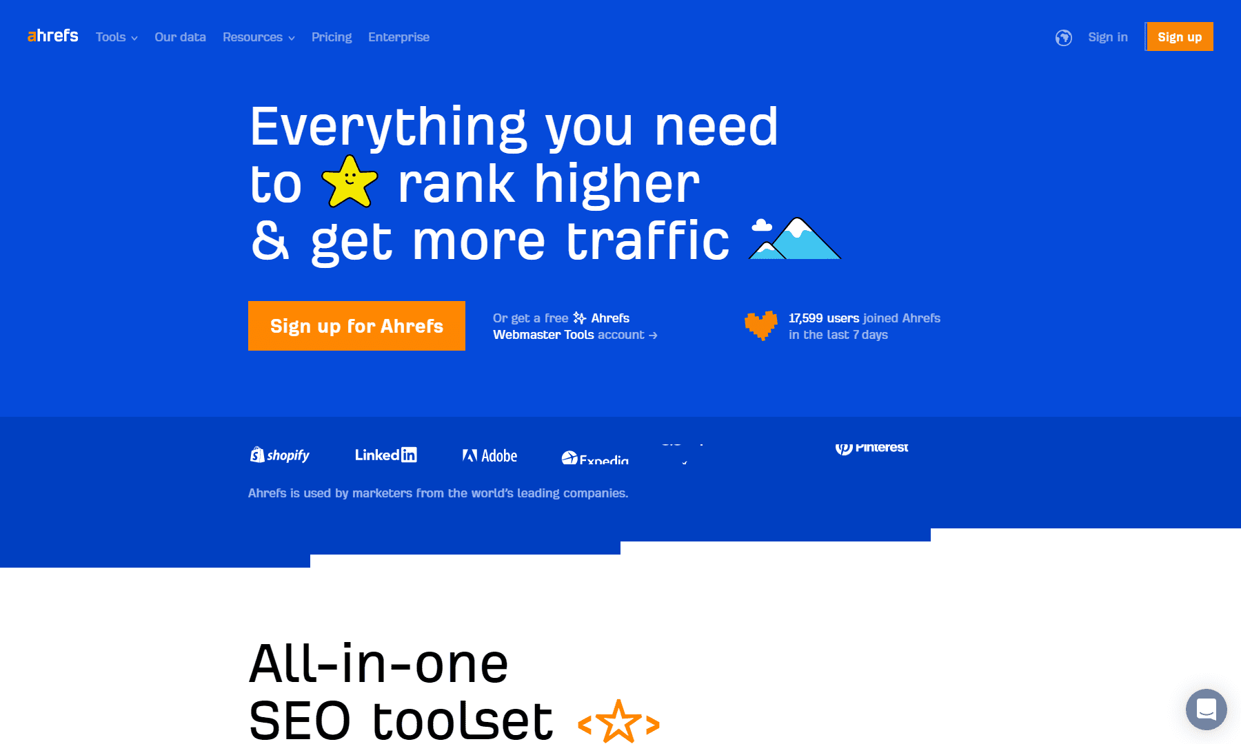 Ahrefs Homepage March 2023