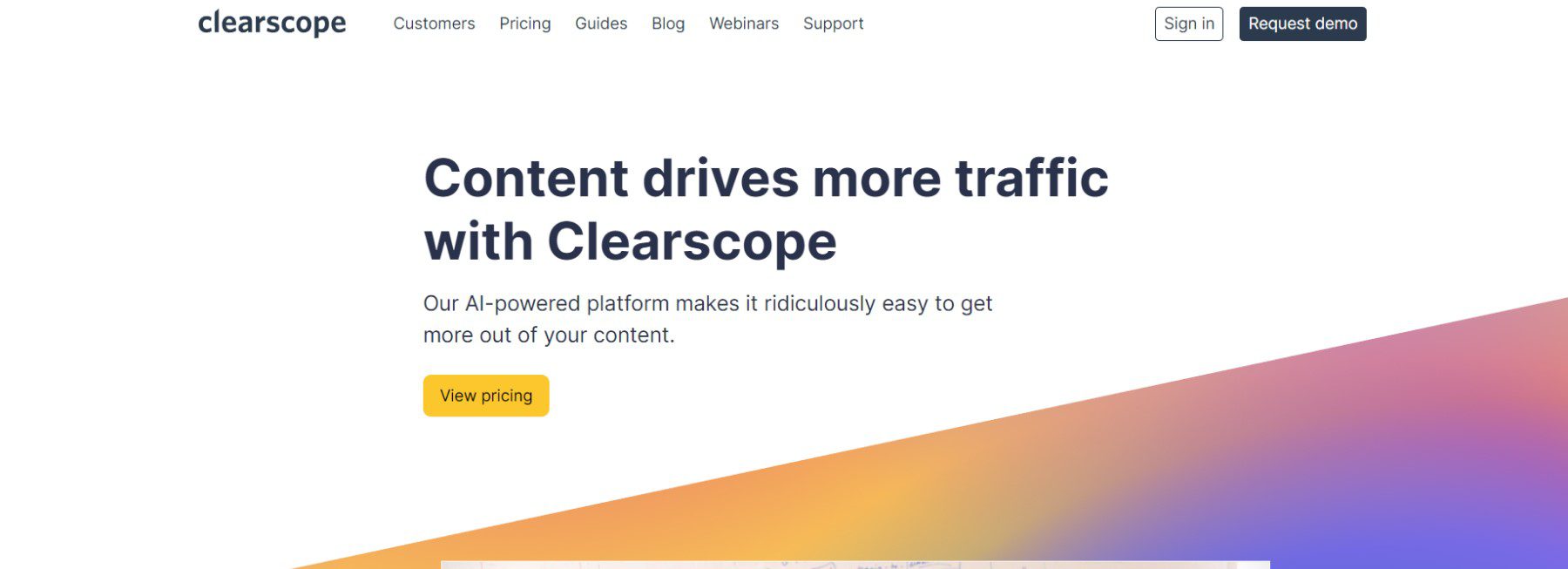 Clearscope Homepage March 2023