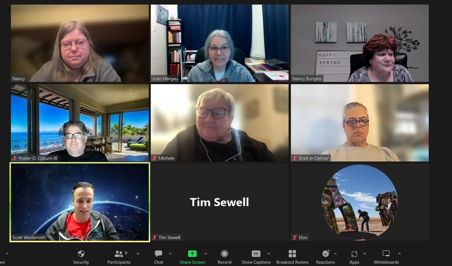screenshot of several people attending the Divi Chicago virtual meetup