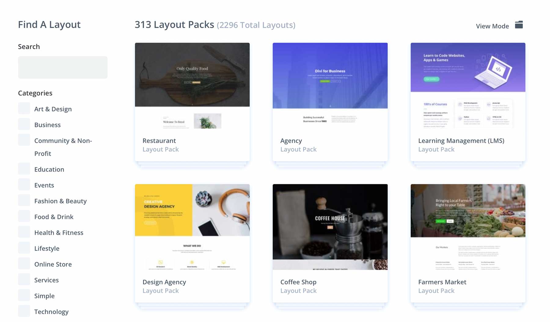 Layout Packs for Divi