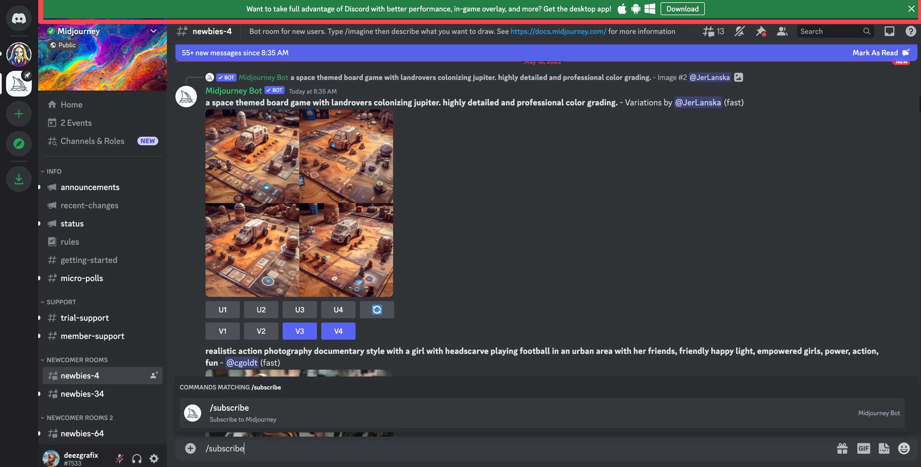 Midjourney Discord Interface