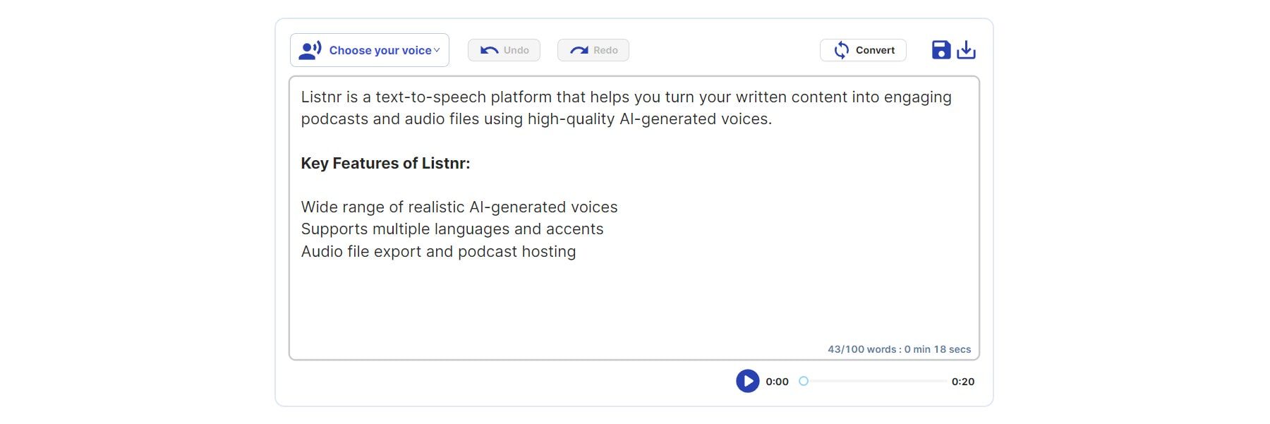 Listnr Best Text to Speech tools