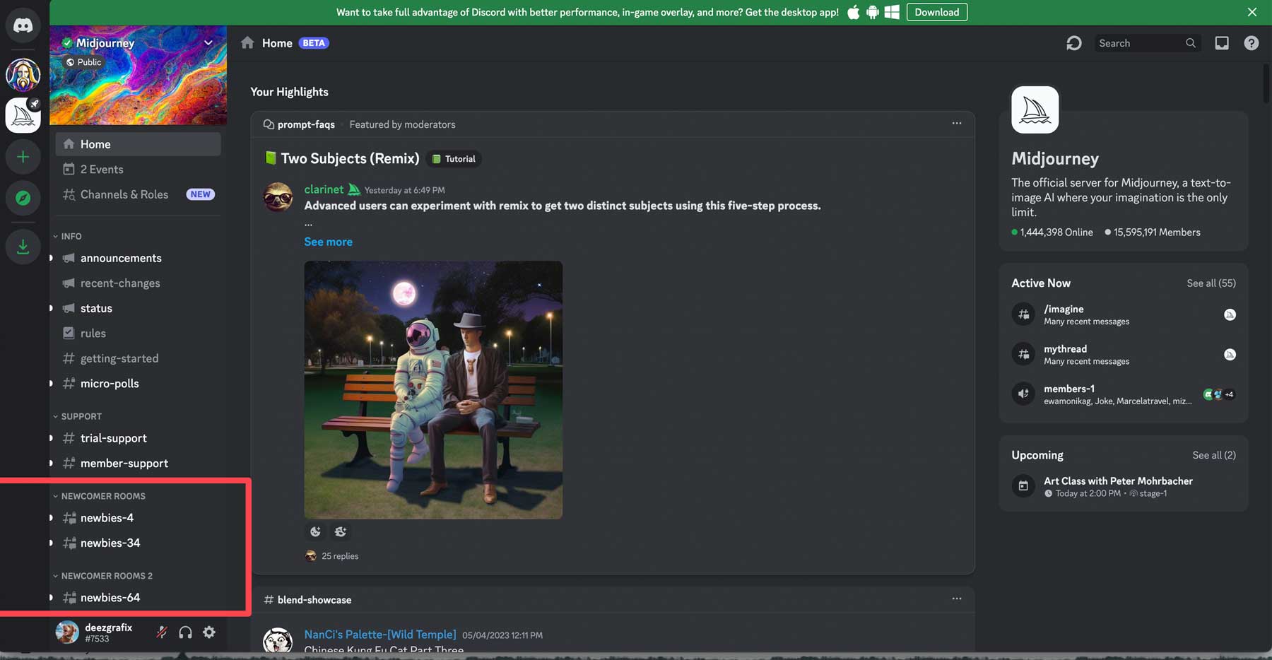 Midjourney Discord Interface