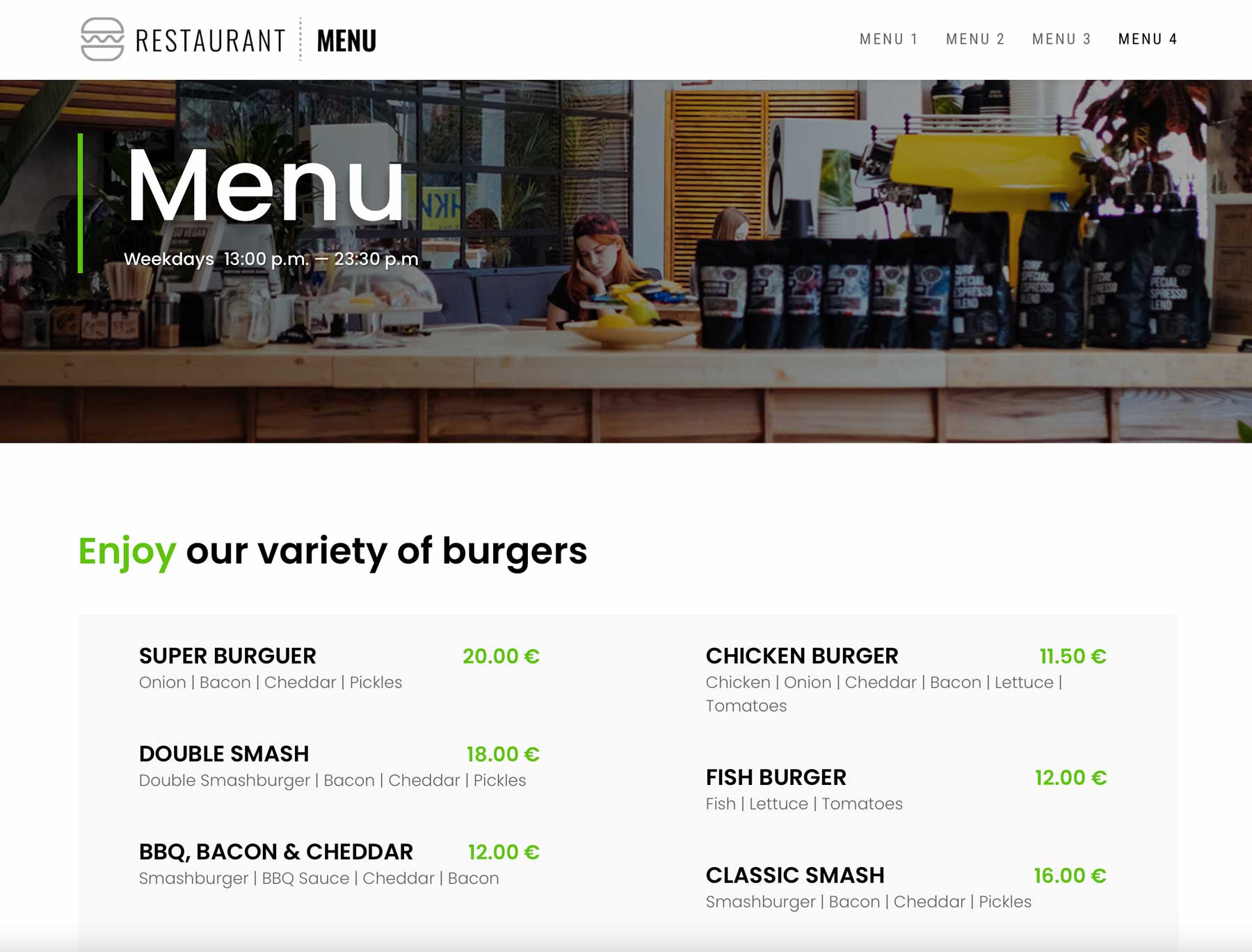 Restaurant menu layout pack