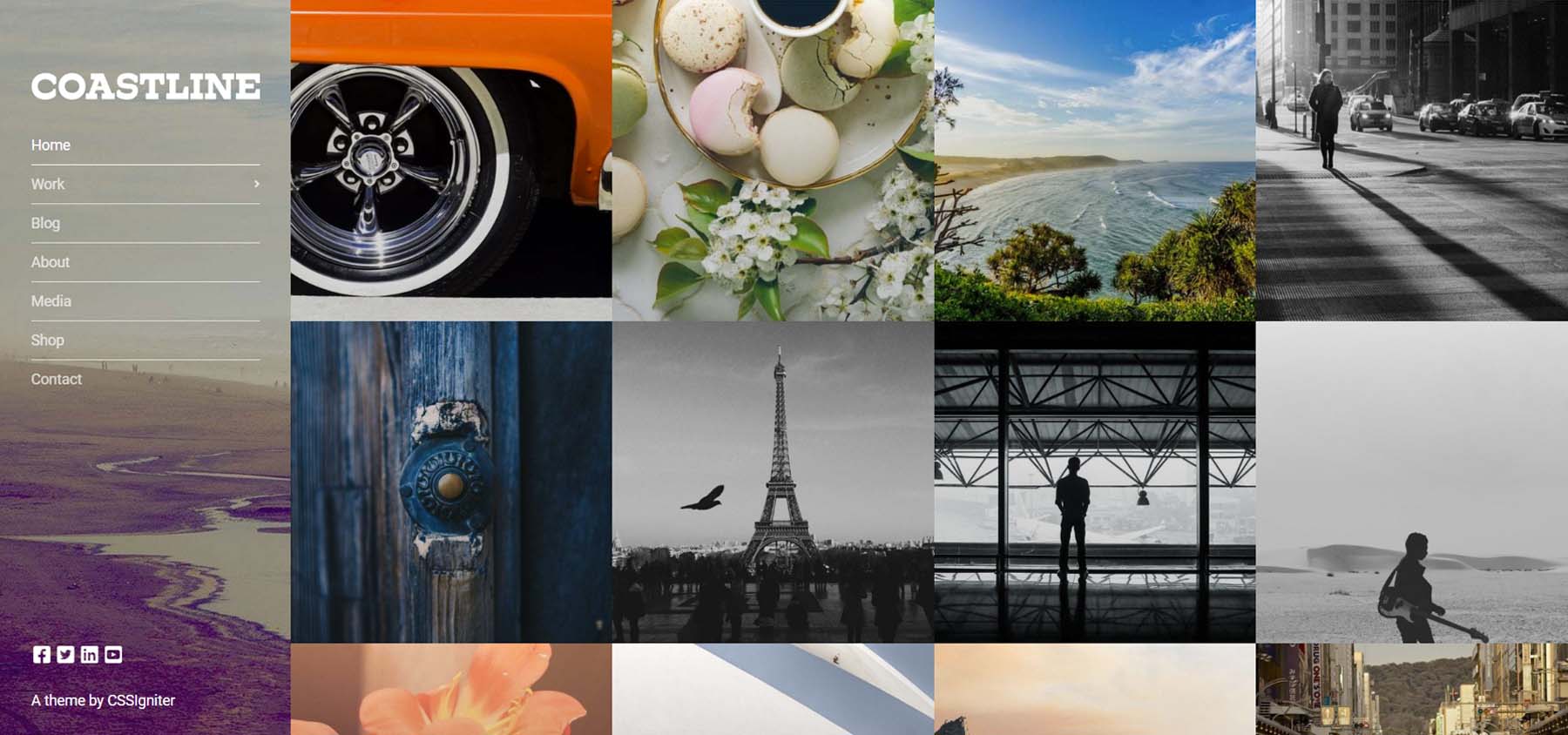 Coastline, a WordPress photography theme