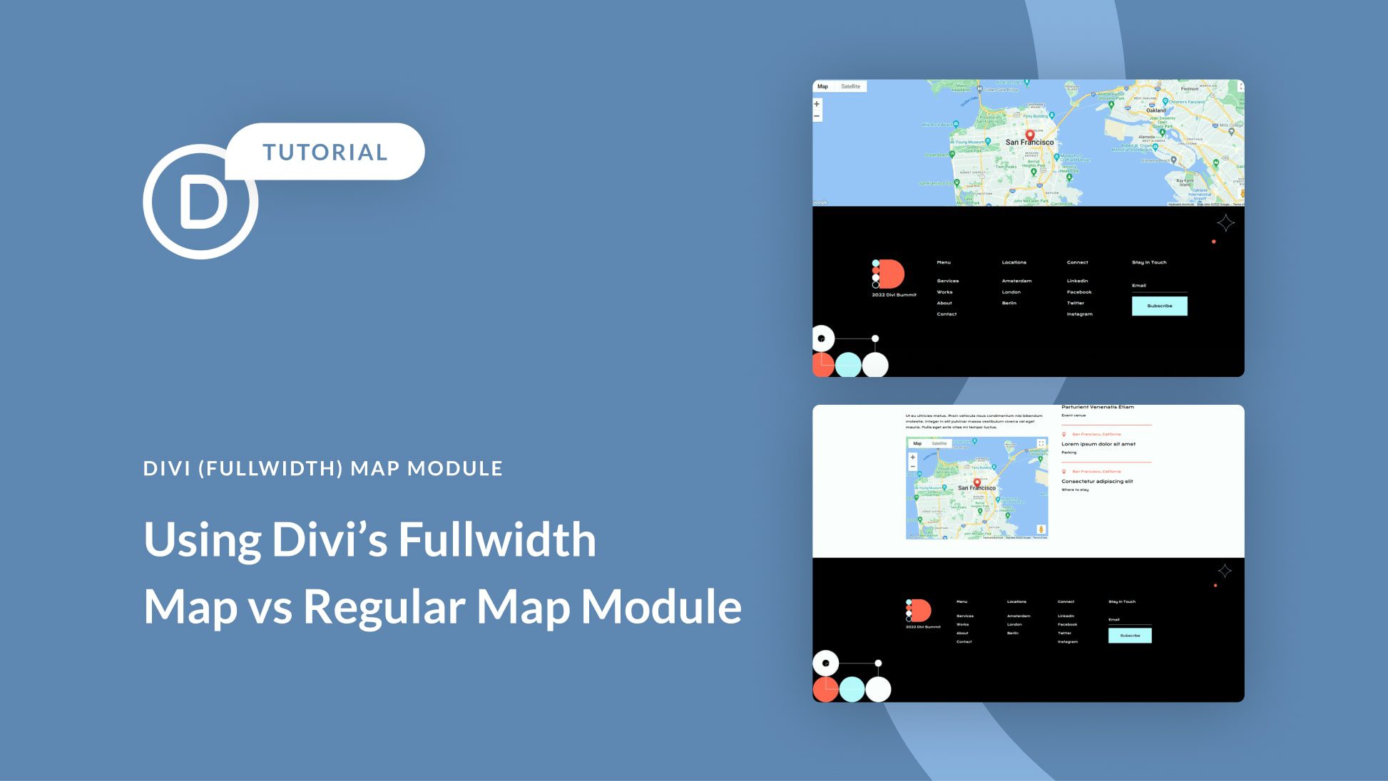 Using the Divi Fullwidth Map vs Map Module