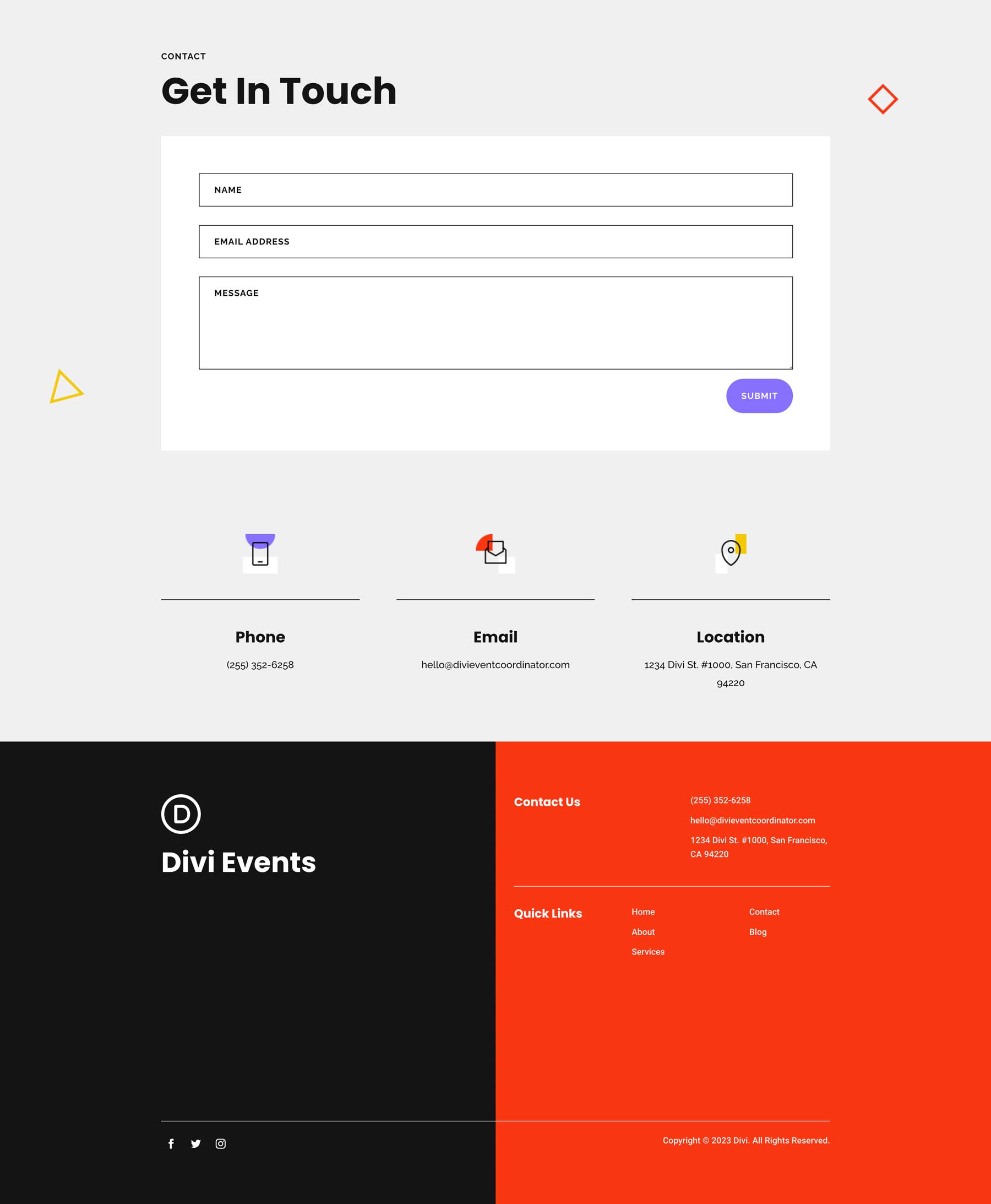 Event Coordinator Layout Pack for Divi