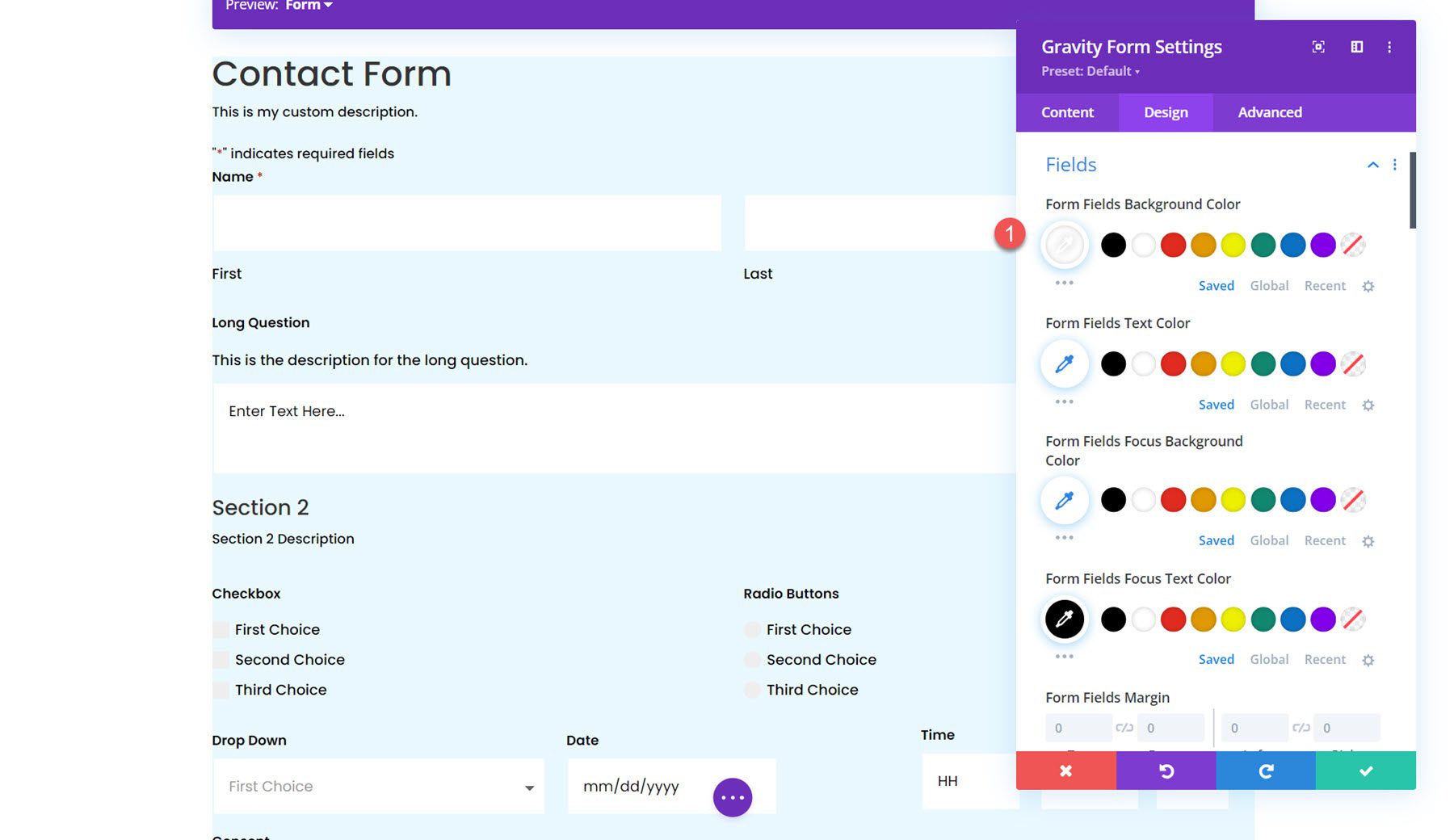 Gravity Forms Styler Module for Divi Fields