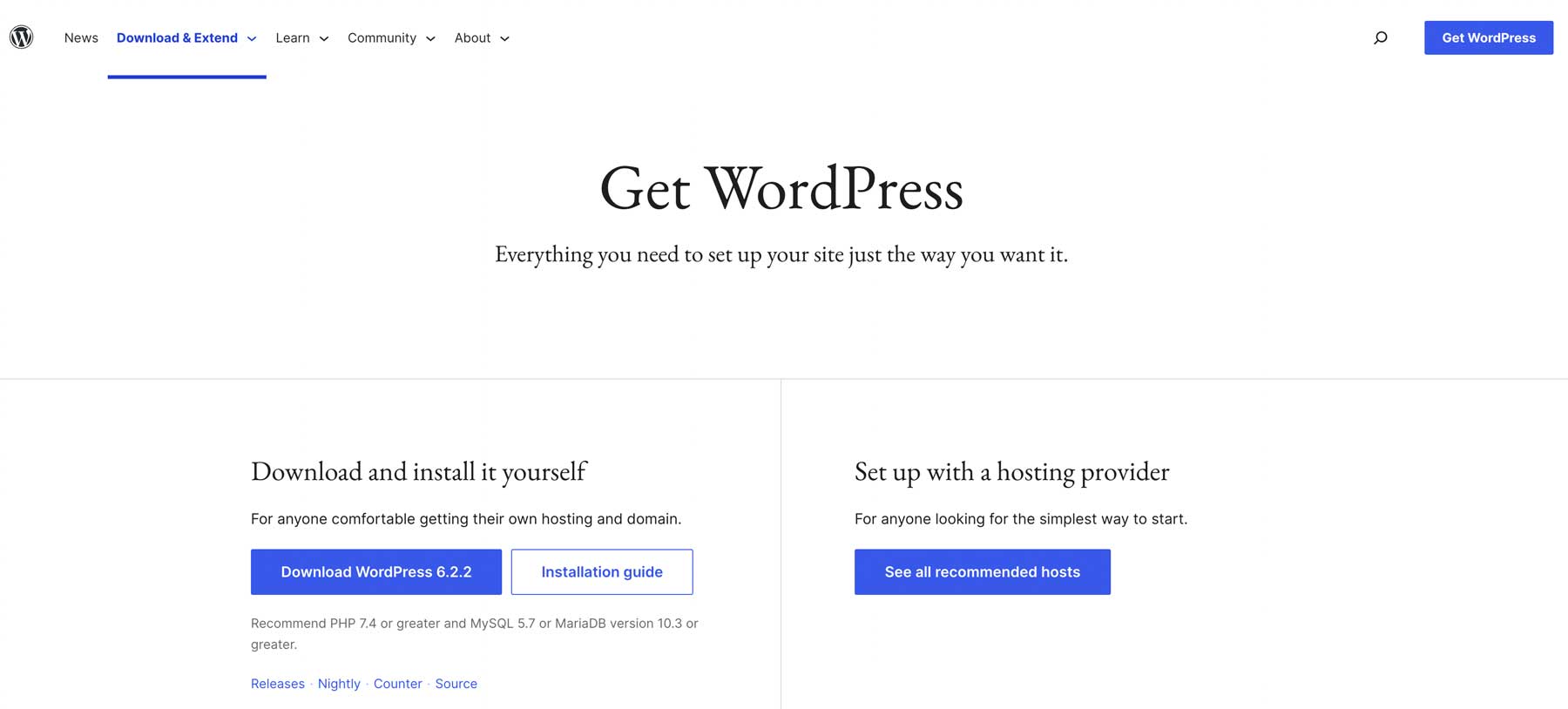 get WordPress