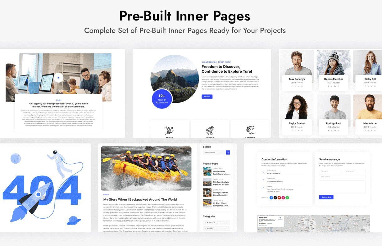 Prebuilt Inner Pages