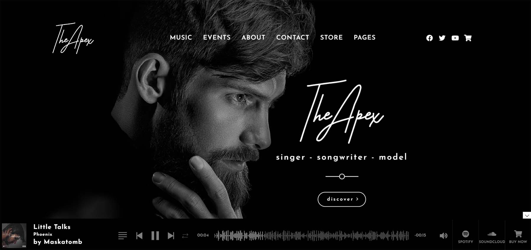 Apex for Music WordPress websites