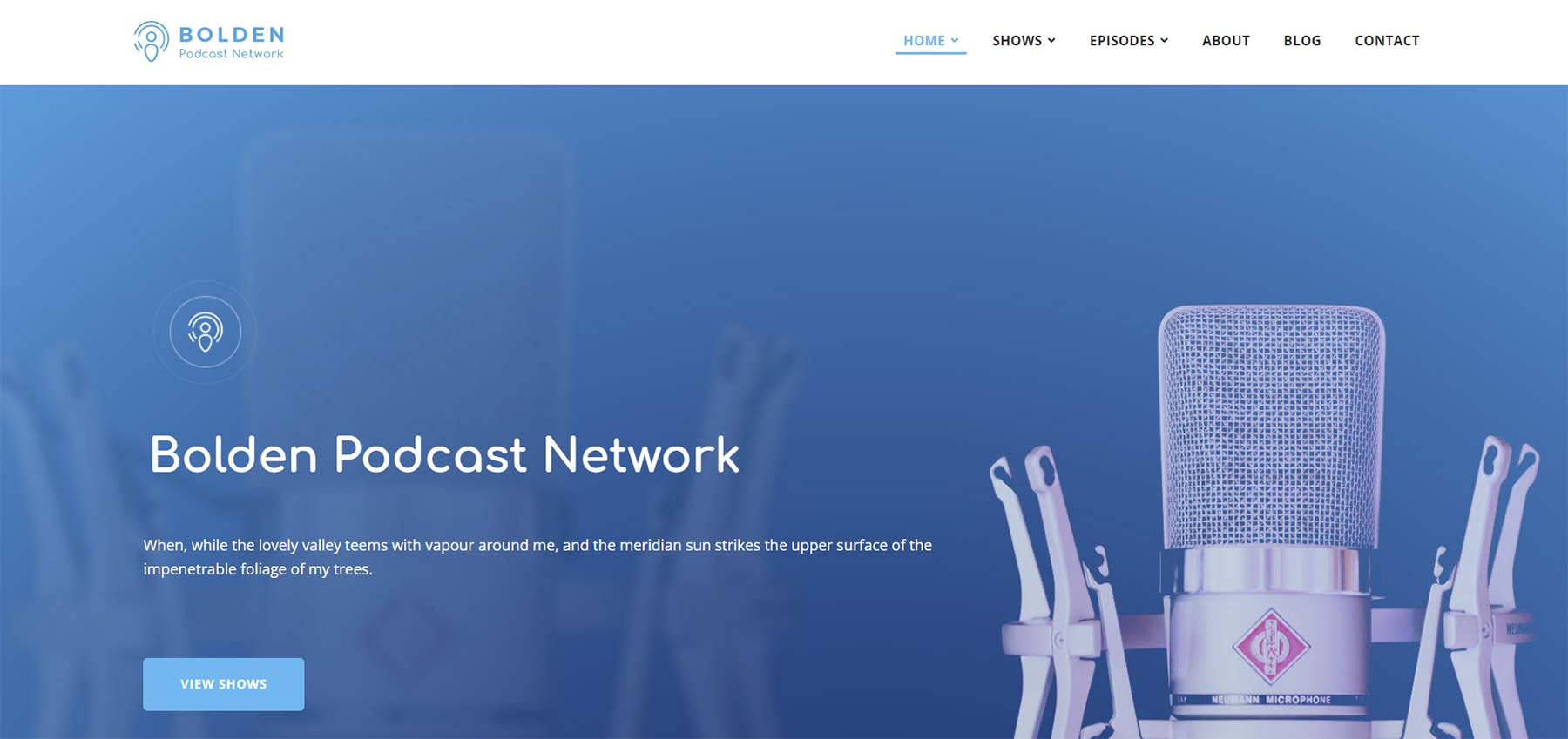 Bolden, a podcast network WordPress theme