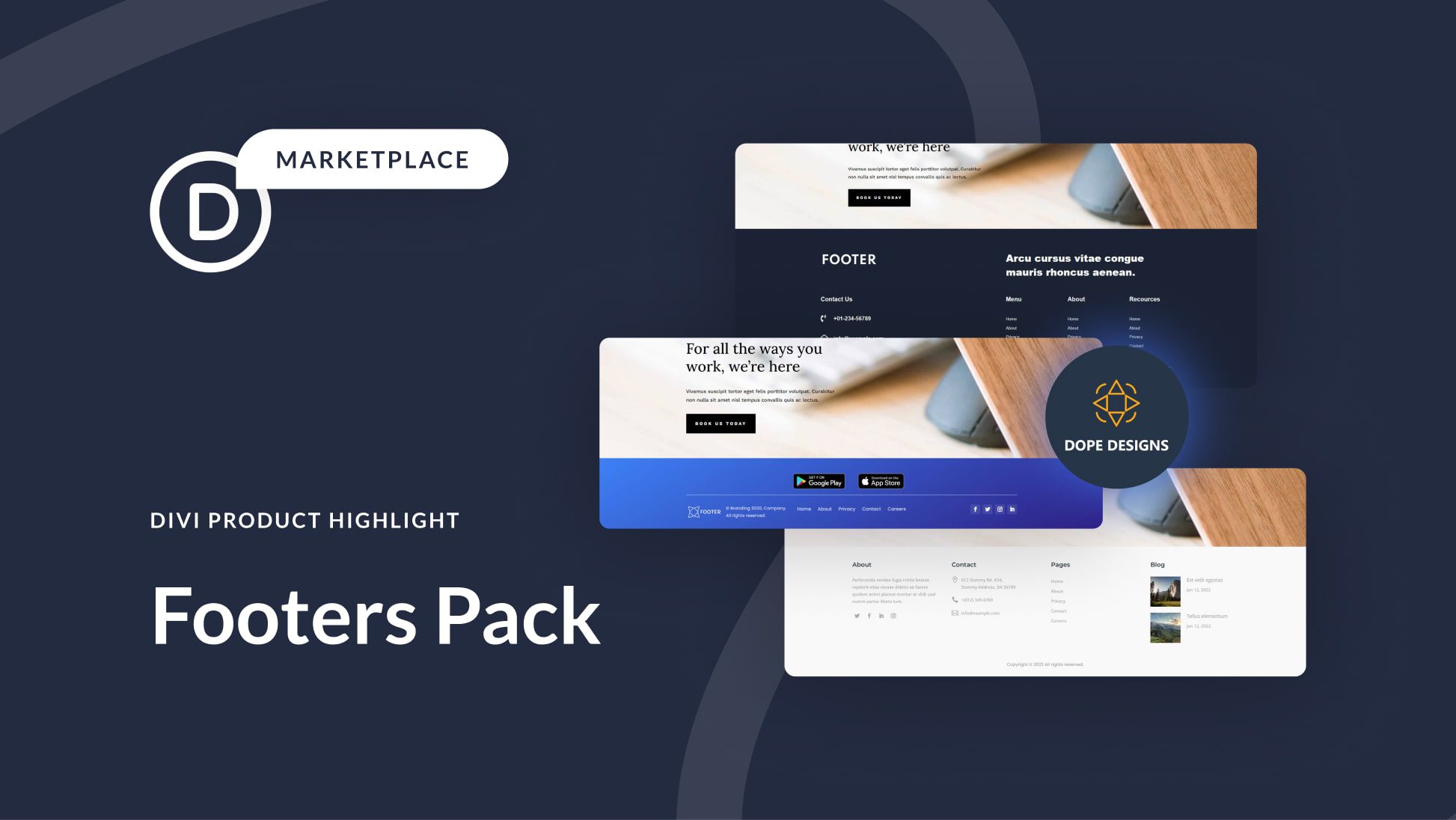 Divi Product Highlight: Divi Footers Pack