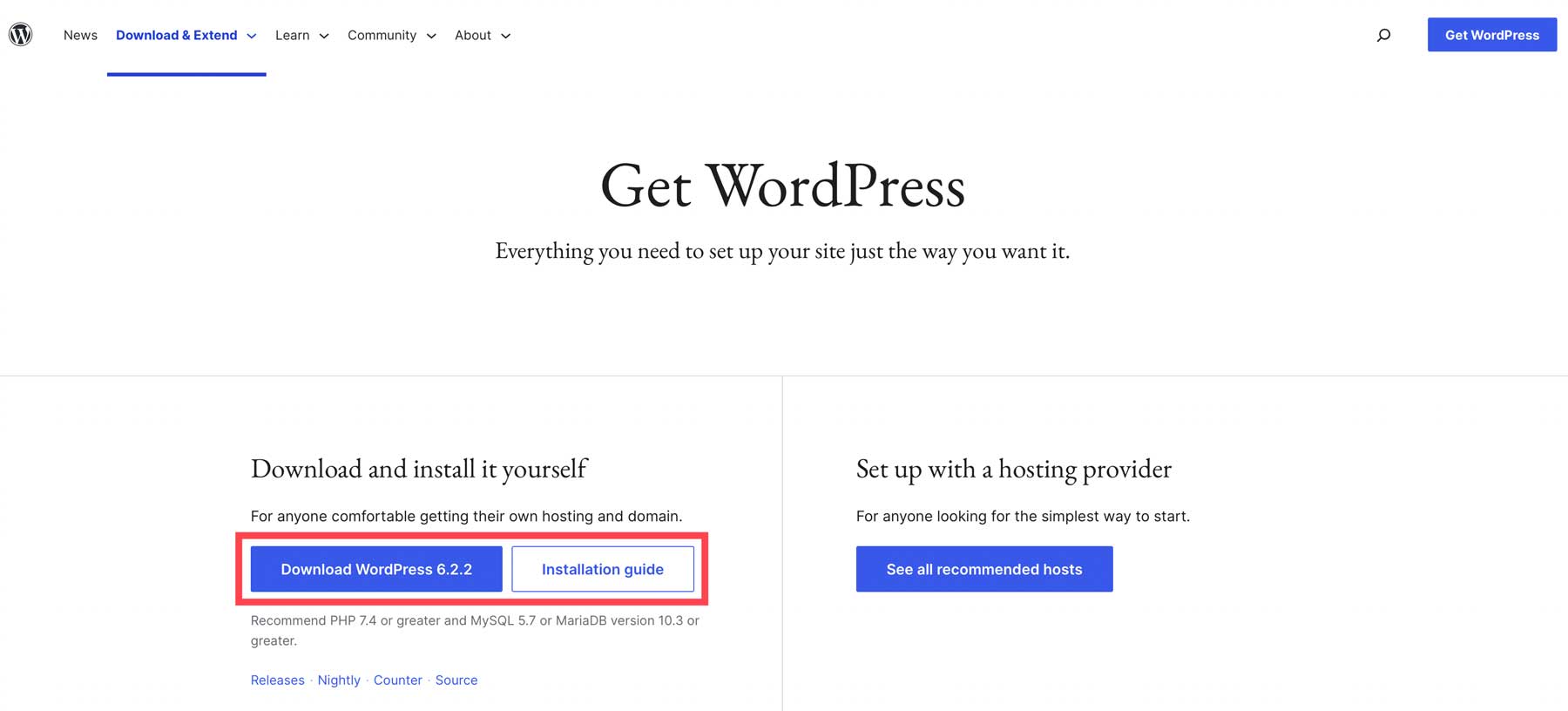 download WordPress