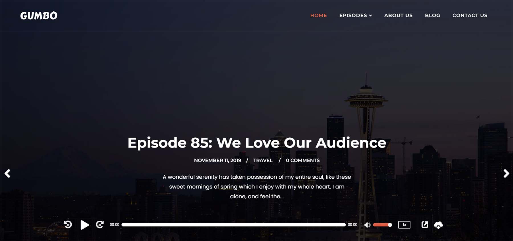 Gumdo, a WordPress podcast theme