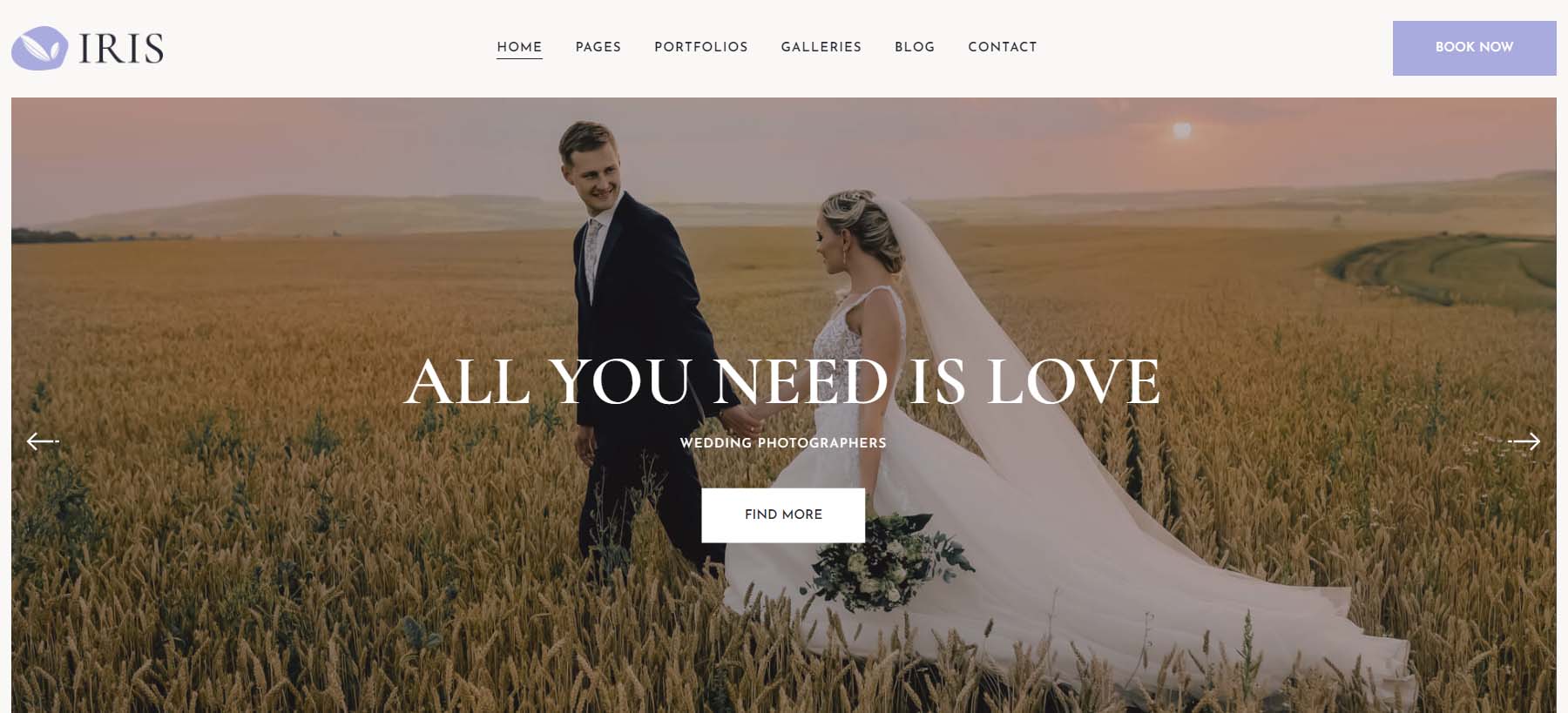 Iris, a WordPress Wedding Theme