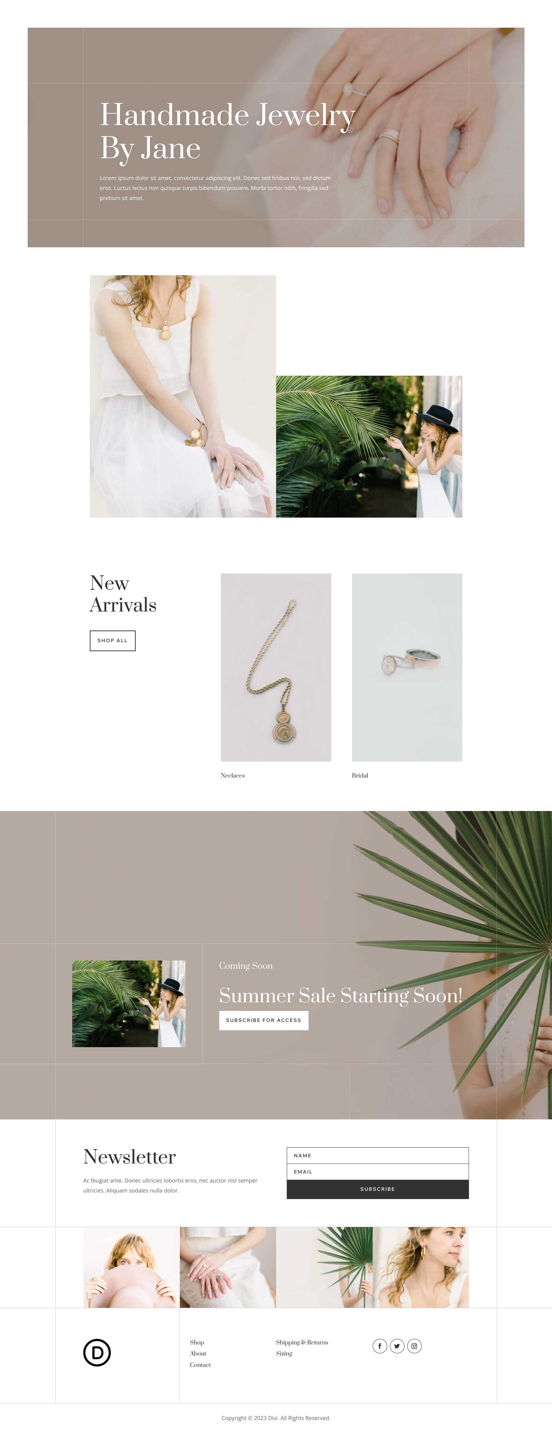 Jewelry Artist Layout Pack for Divi