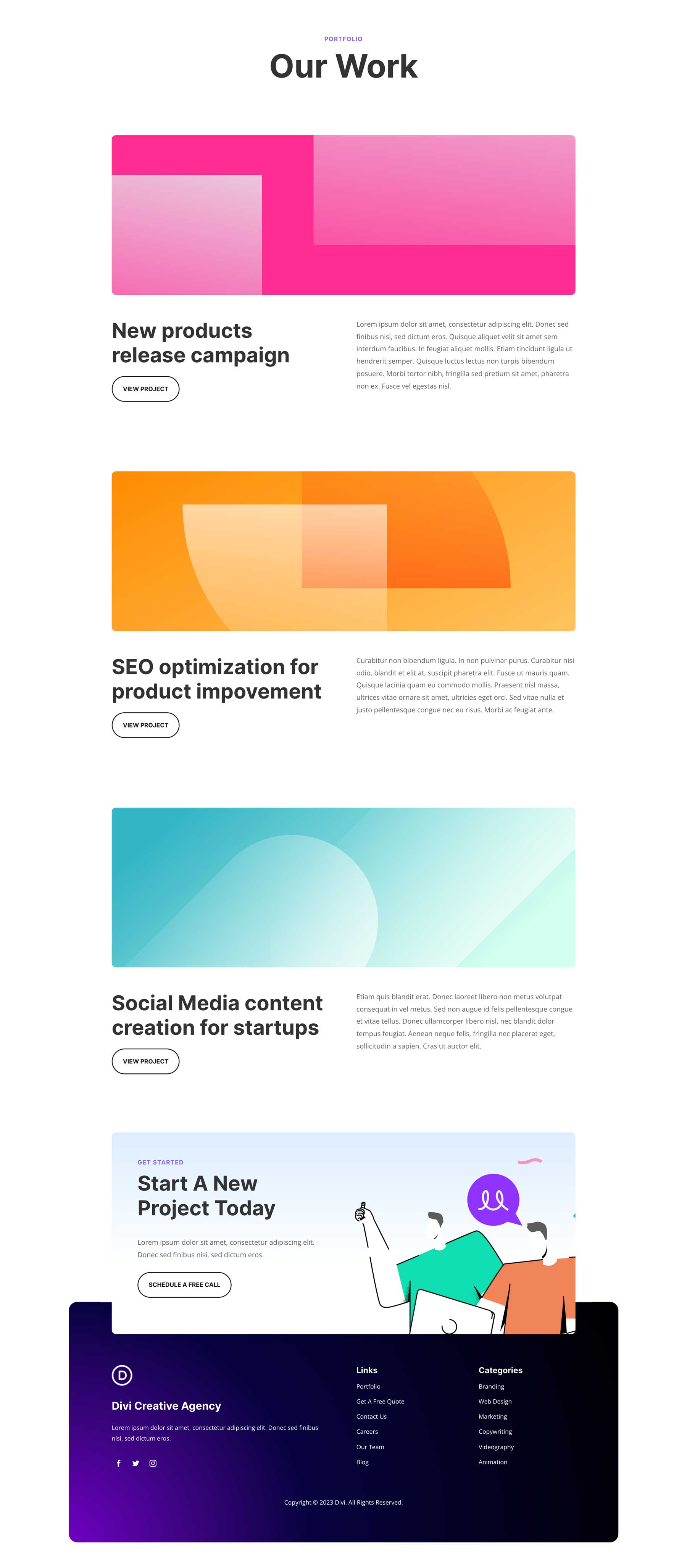 Divi marketing layout pack