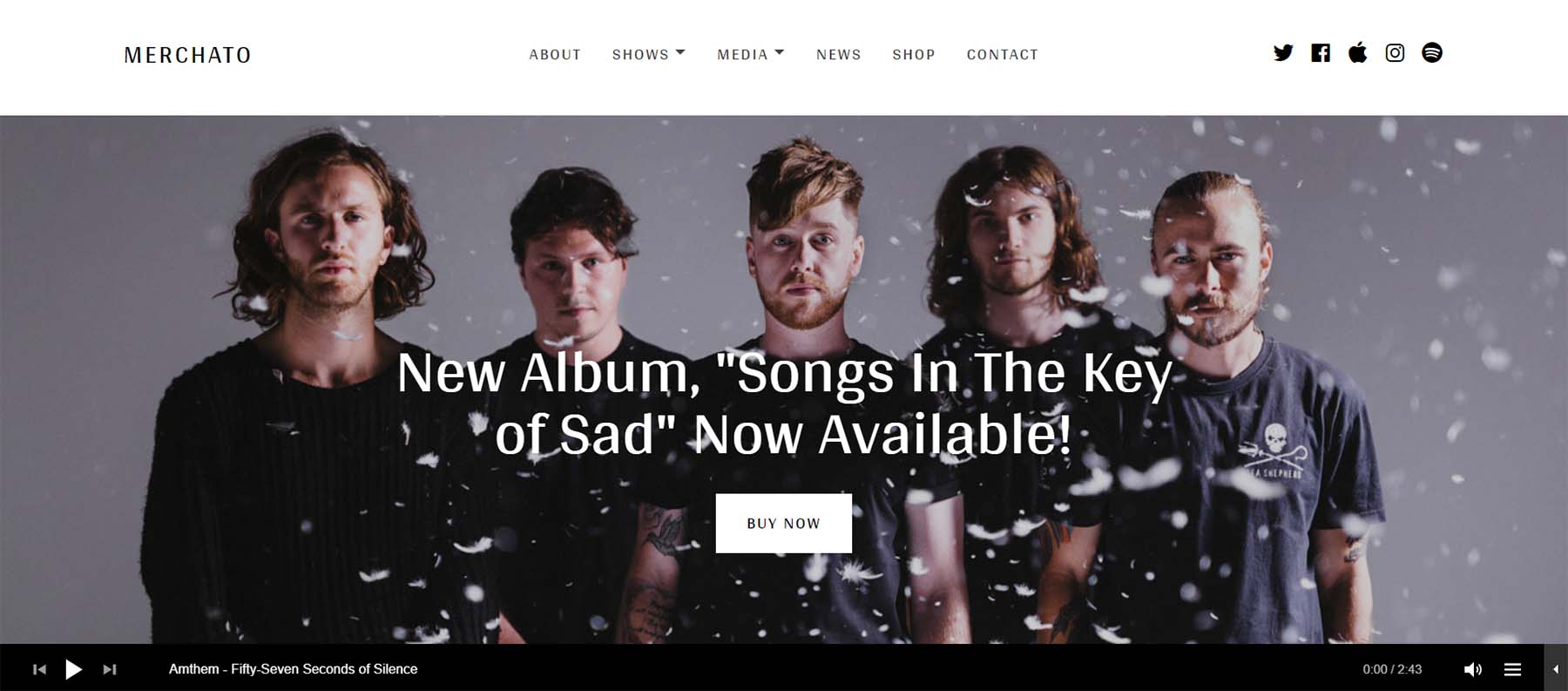 Merchanto, a WordPress theme for Bands