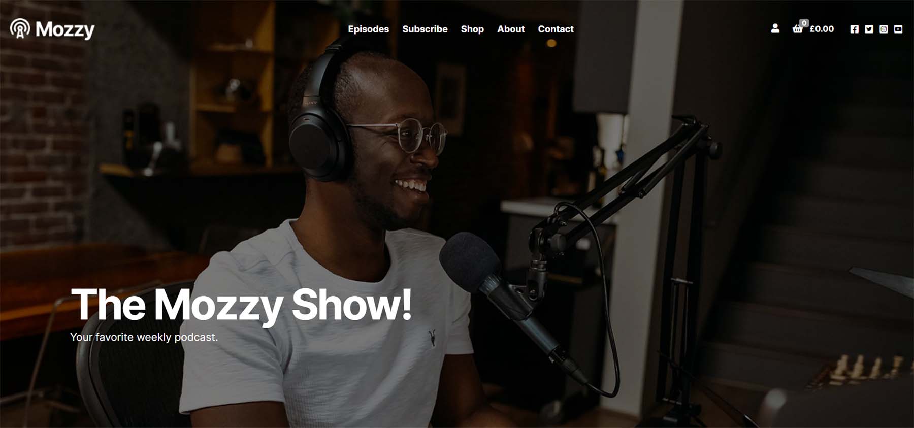 Mozzy, a podcast theme for WordPress