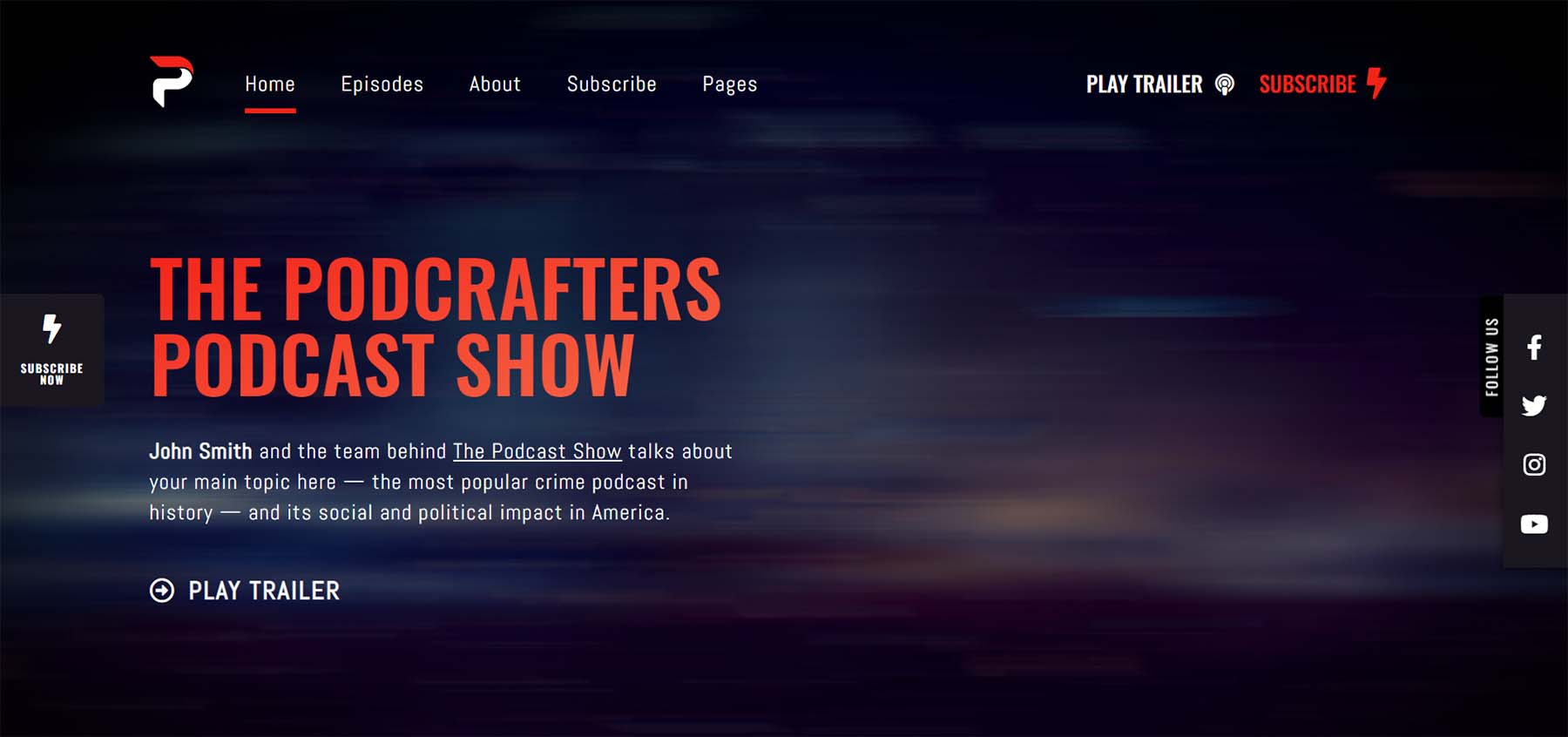 Podcrafter, a WordPress podcast theme