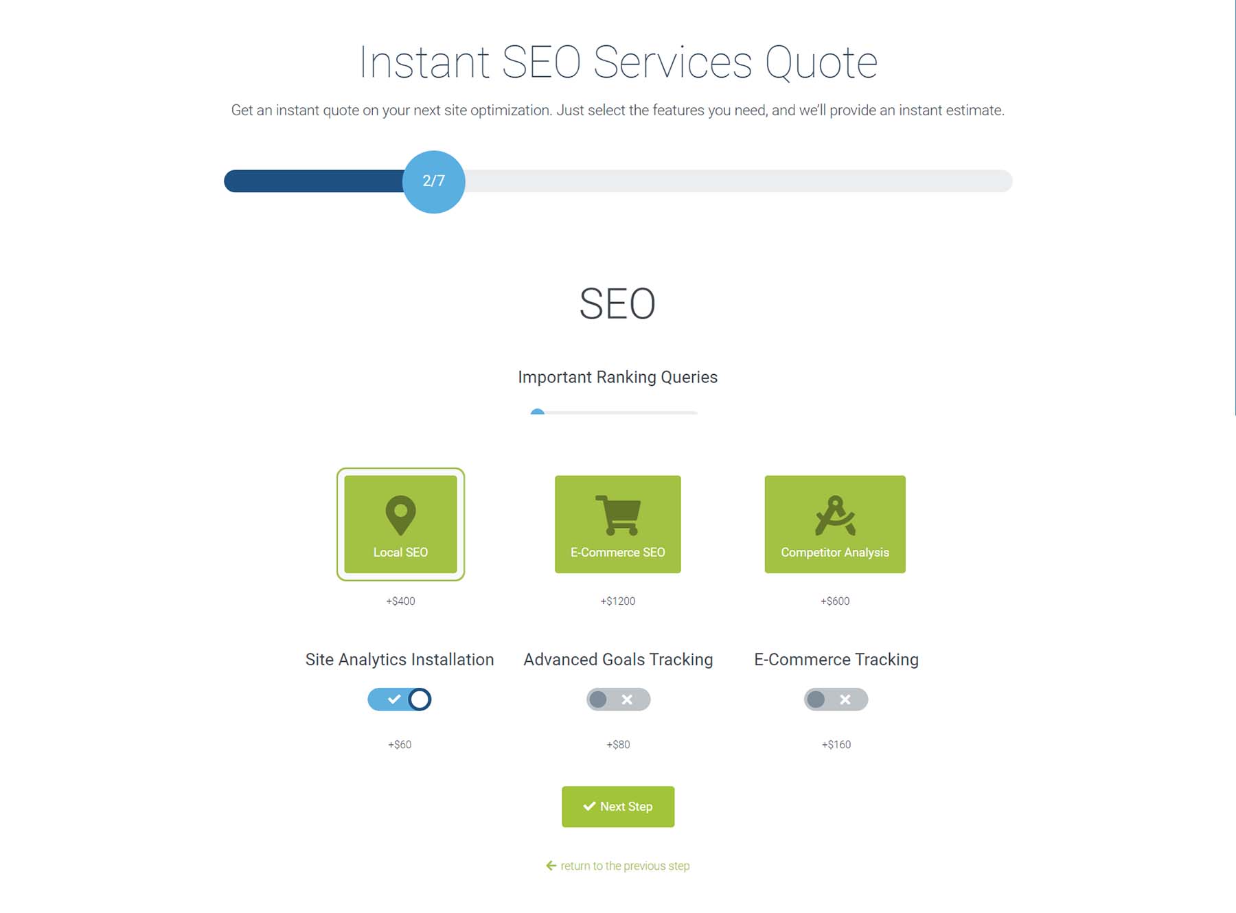 Instant quote with SEO WP
