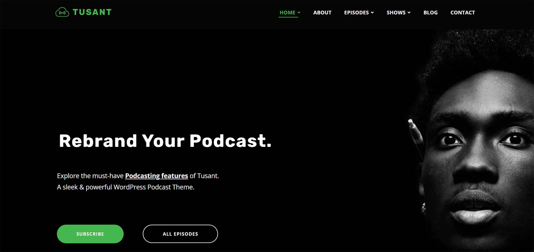 Tusant, a WordPress podcast theme