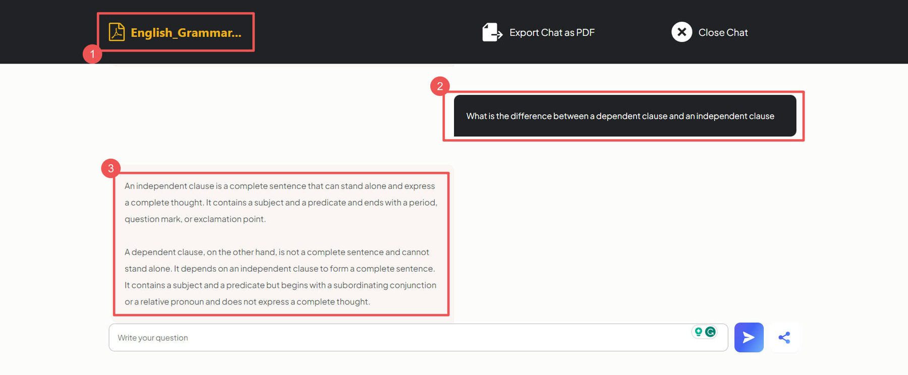 AskYourPDF Second Brain Example Screenshot