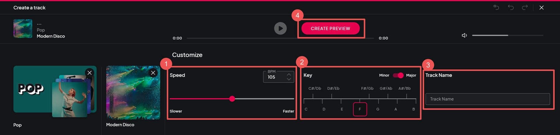 Soundful Create AI Tracks - Steps 3-6