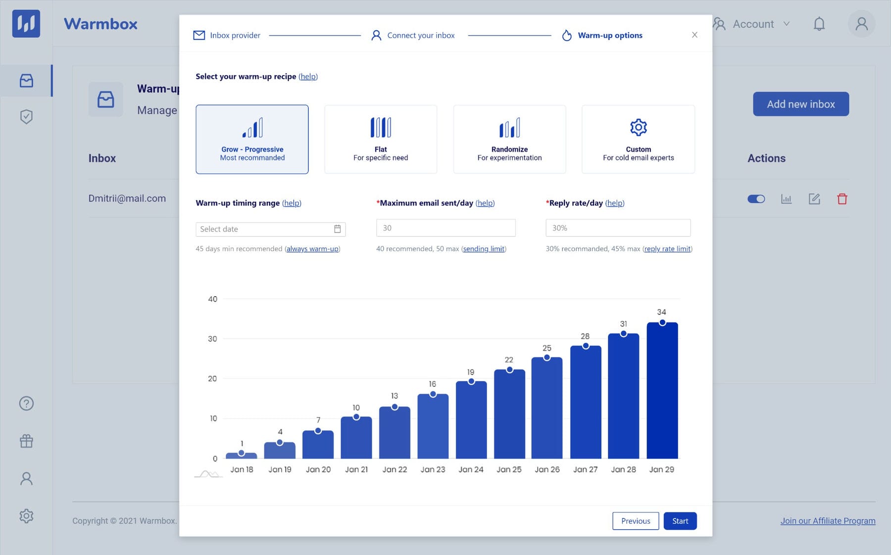 Warmbox AI Sales Tool Inbox Warming for Outreach