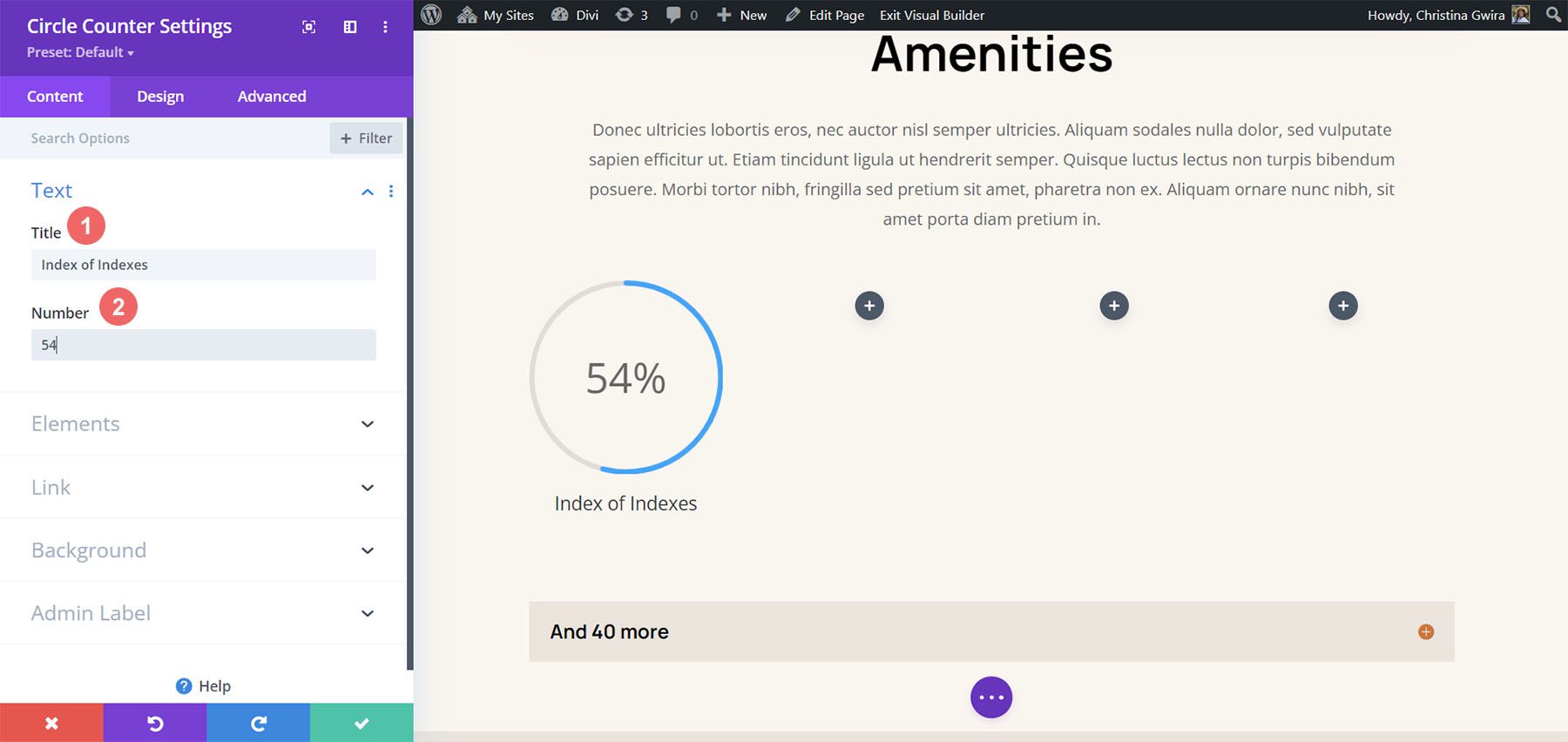 Add content to Circle Counter Module