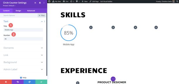 How to Use Divi's Circle Counter Module to Showcase Your Skillset