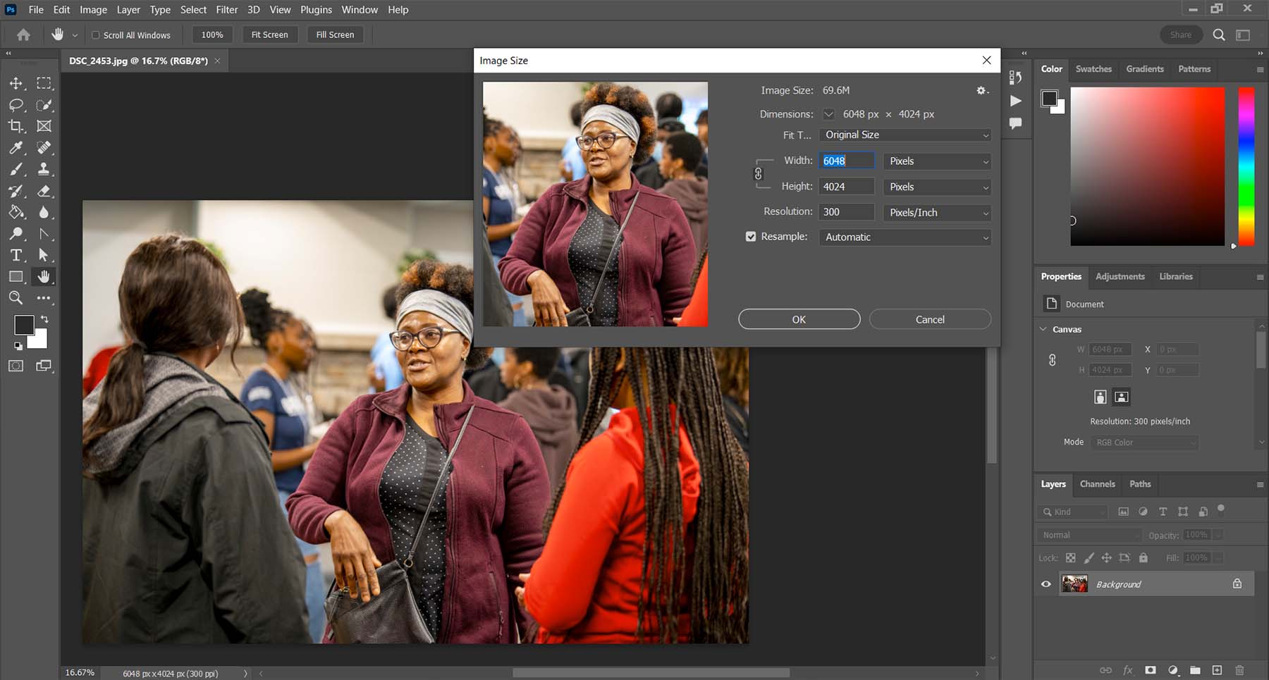 Adobe Firefly being used in Adobe Photoshop to upscale images