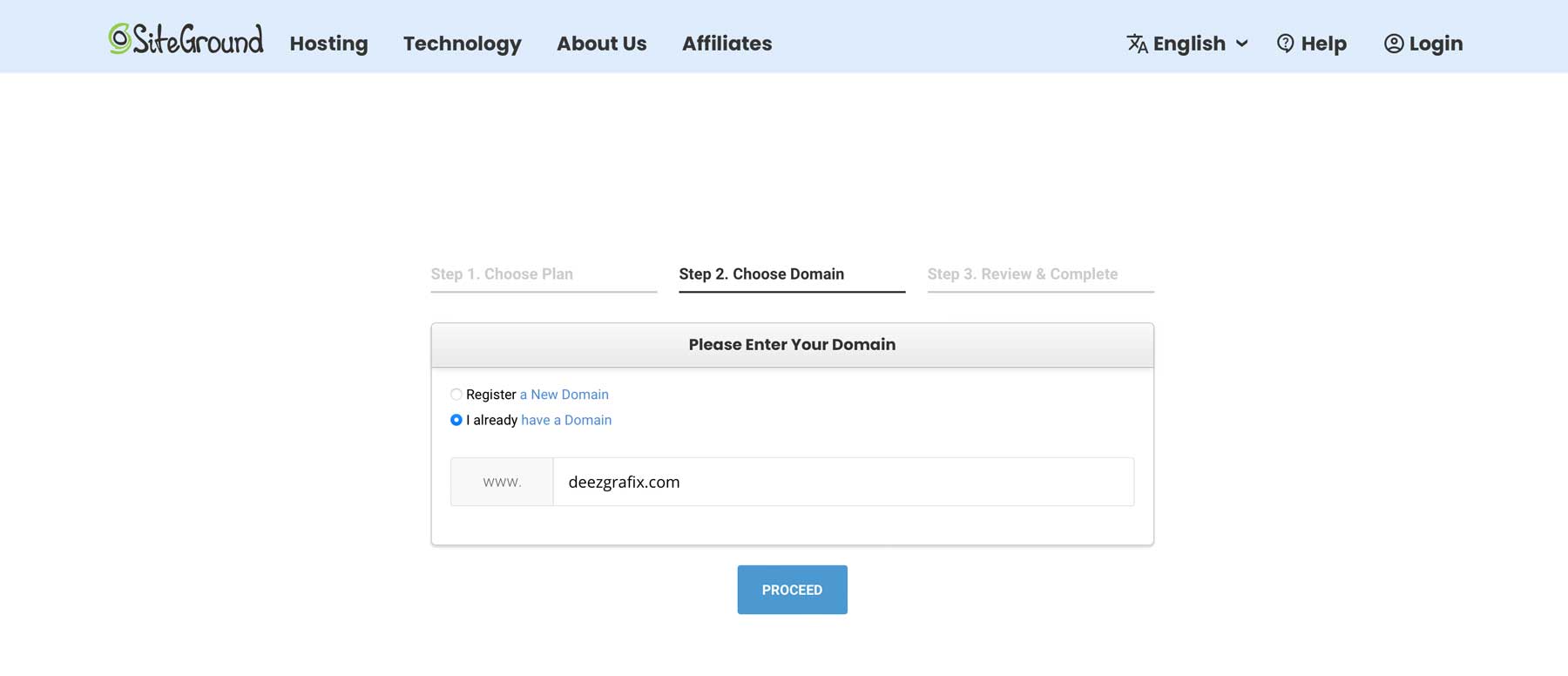 choose a domain
