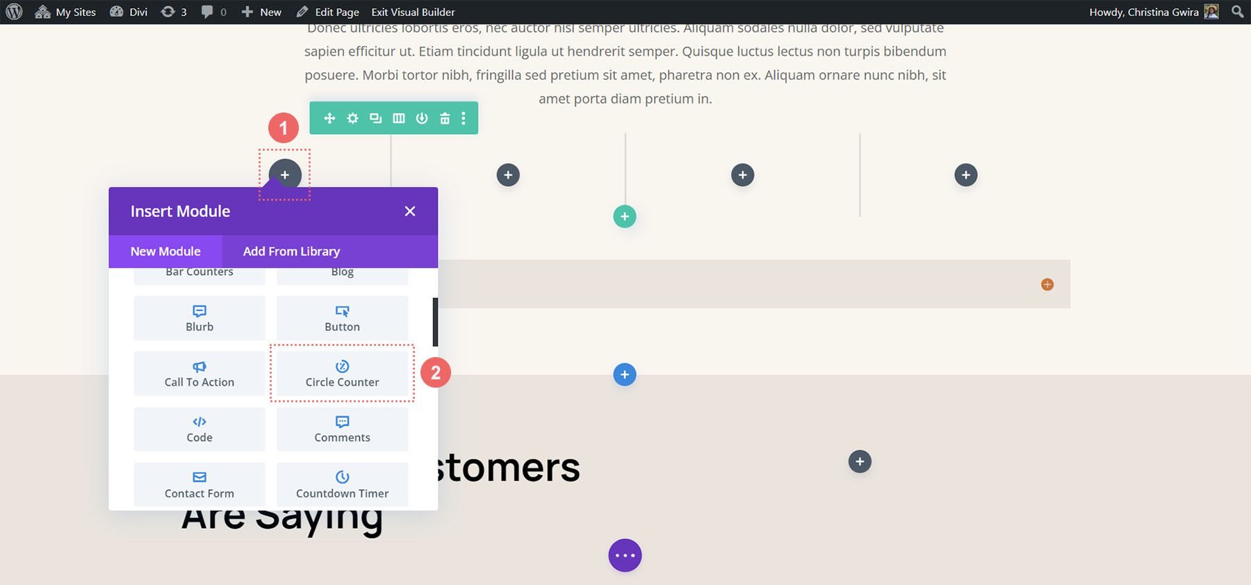 Add Circle Counter to your first column