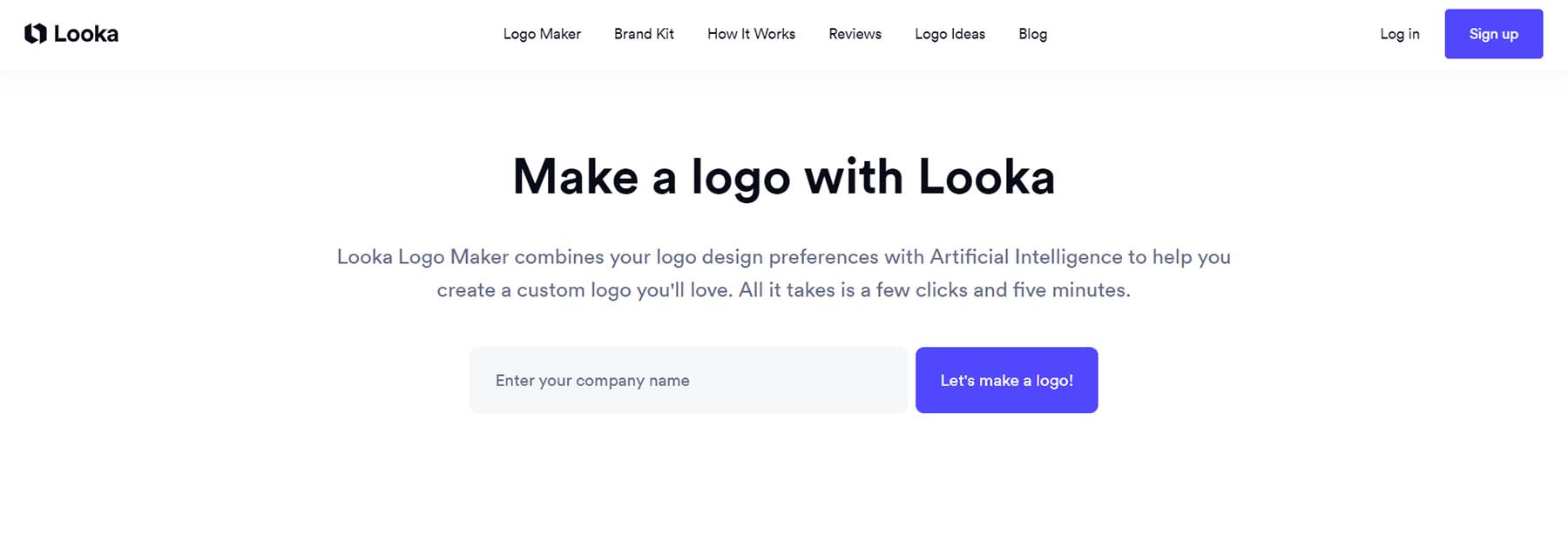 Looka, an AI logo generator