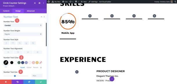 How to Use Divi's Circle Counter Module to Showcase Your Skillset