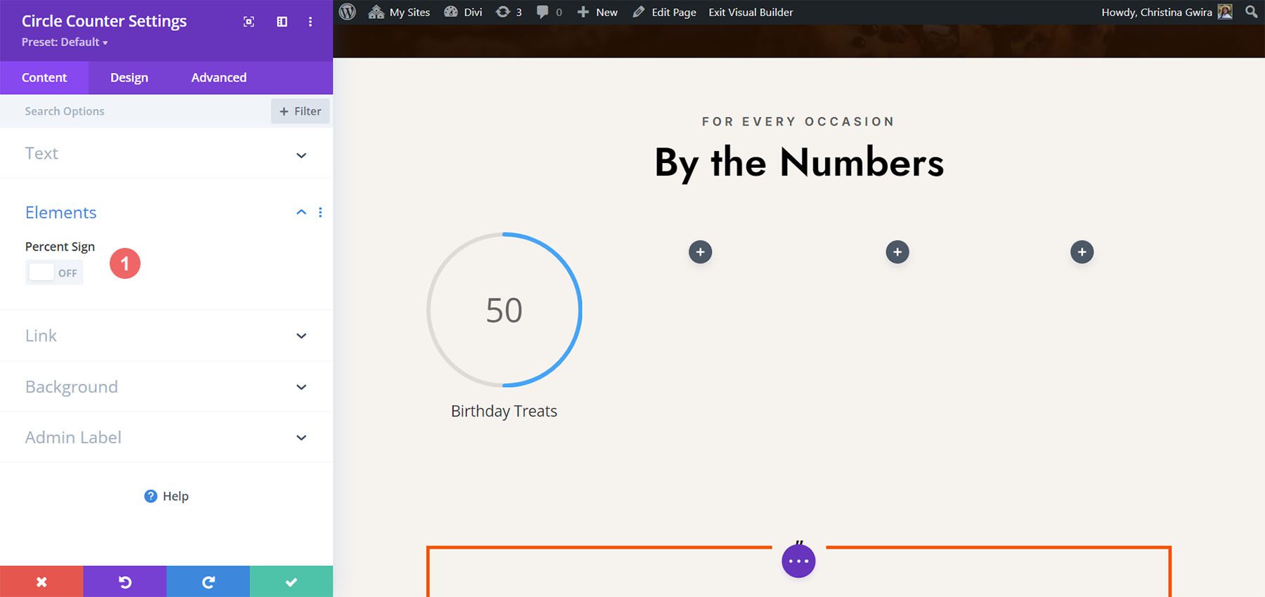 Remove percent sign from Circle Counter Module