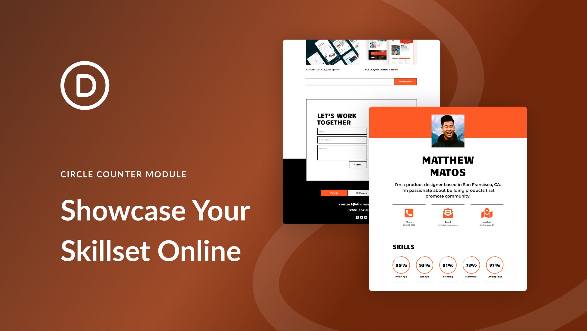 How to Use Divi’s Circle Counter Module to Showcase Your Skillset