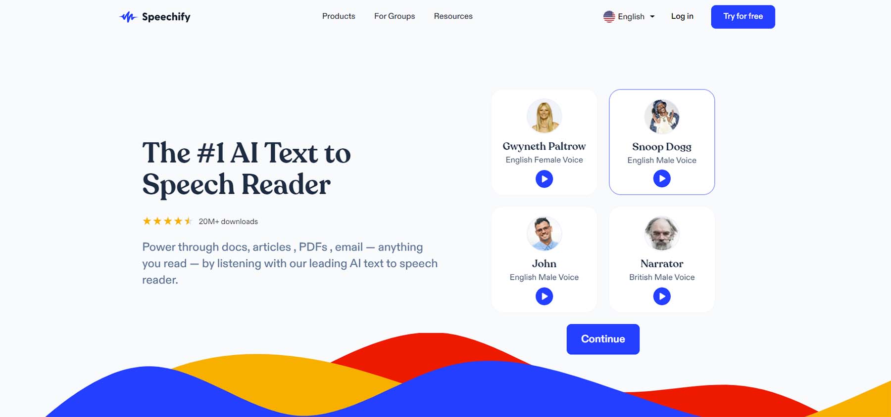 Speechify, a text-to-speech reader