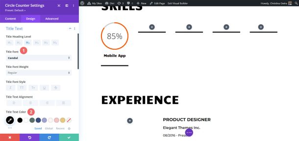 How to Use Divi's Circle Counter Module to Showcase Your Skillset
