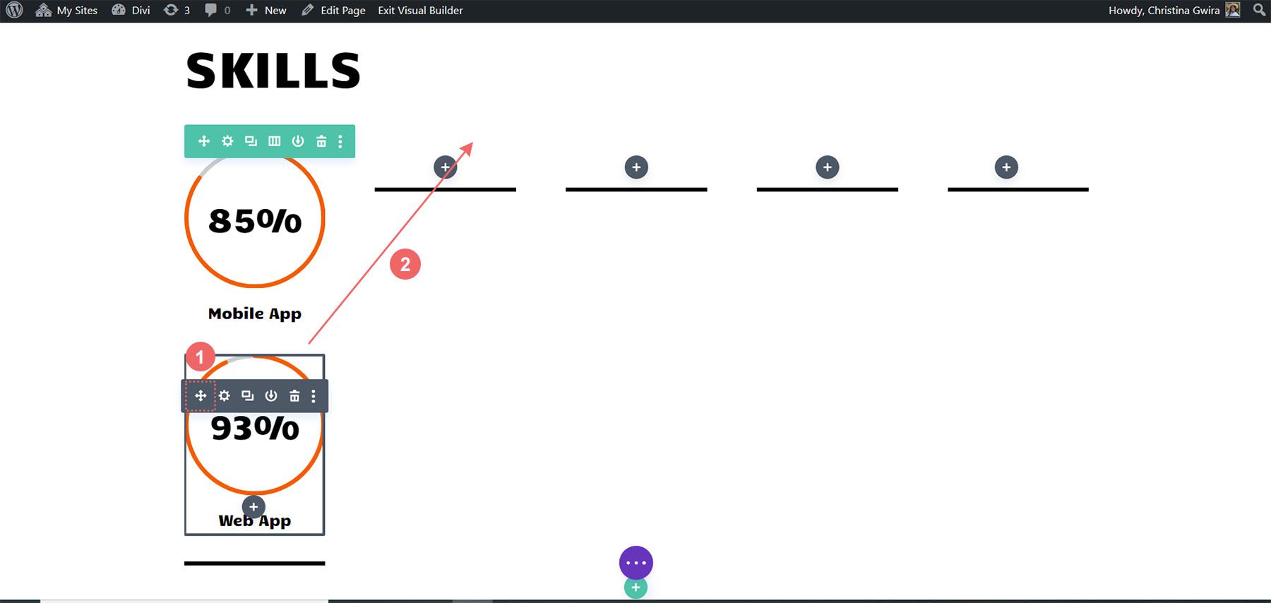 Update and move circle counter module