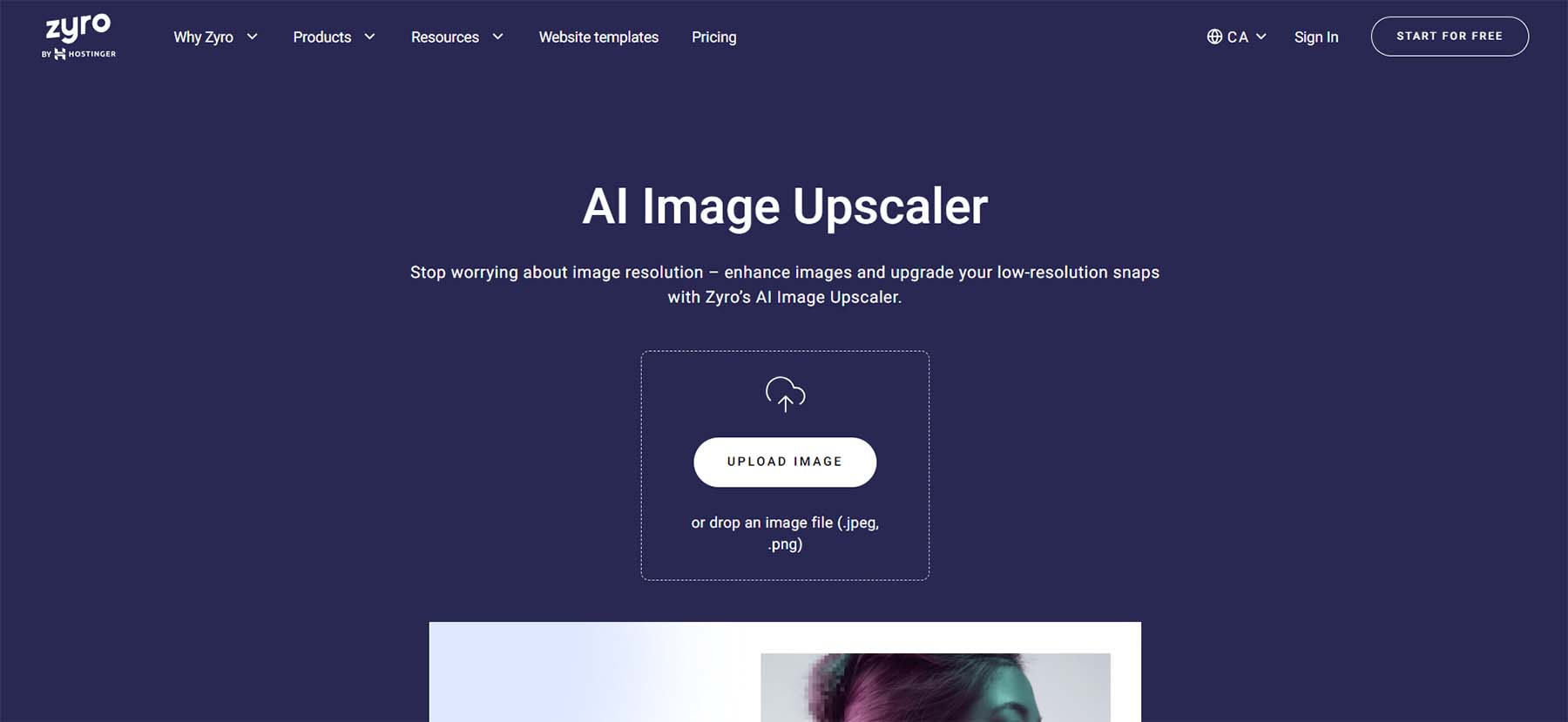 Zyro AI Image Upscaler