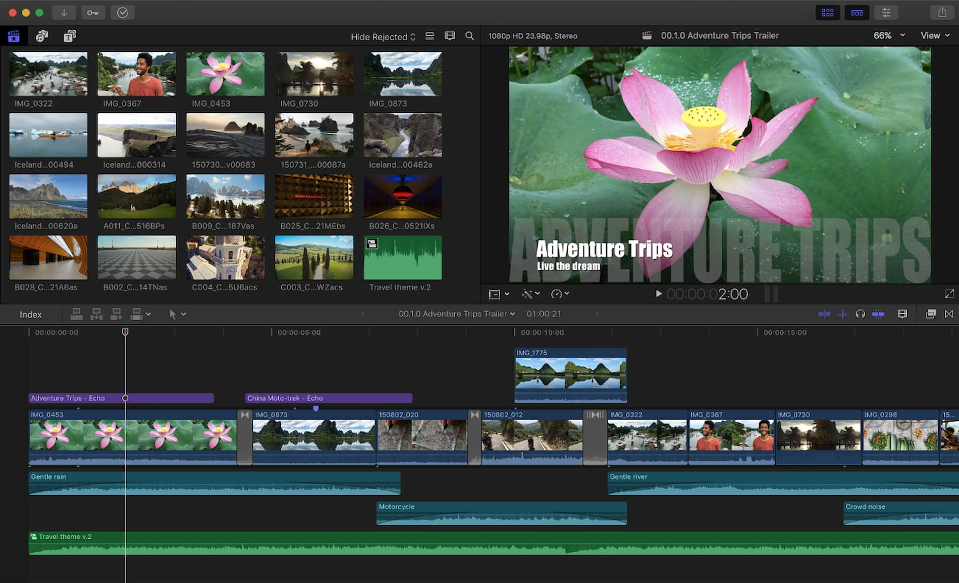 A screenshot of Final Cut Pro's User Interface