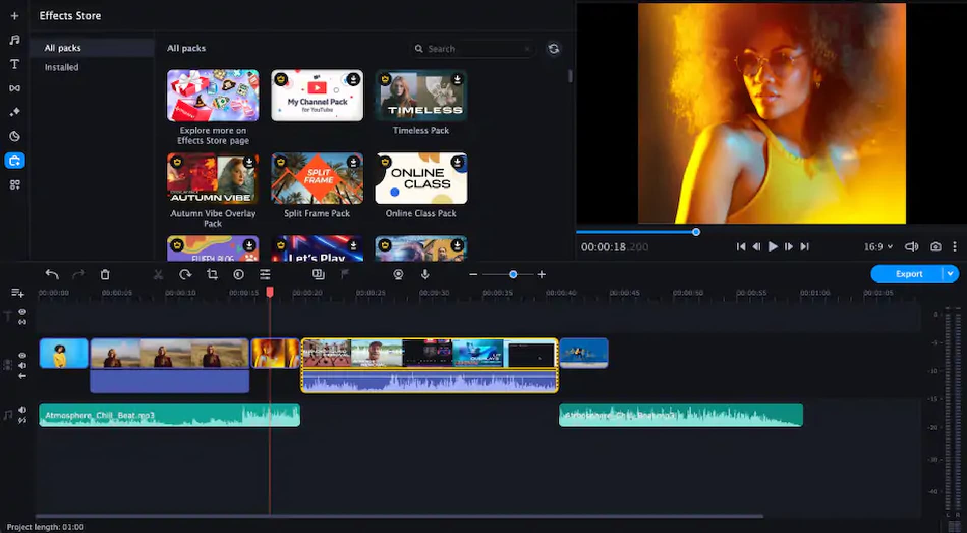 A screenshot of Movavi Video Suit's User Interface
