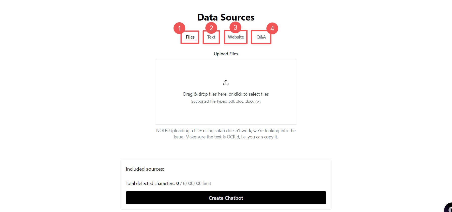 Chatbase WordPress AI Chatbot Training Data Types