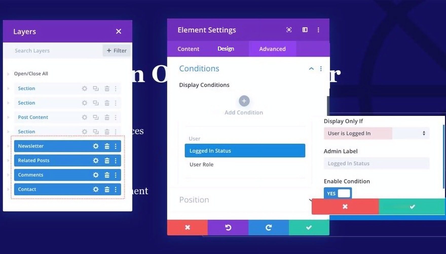 Divi Conditional Display Example