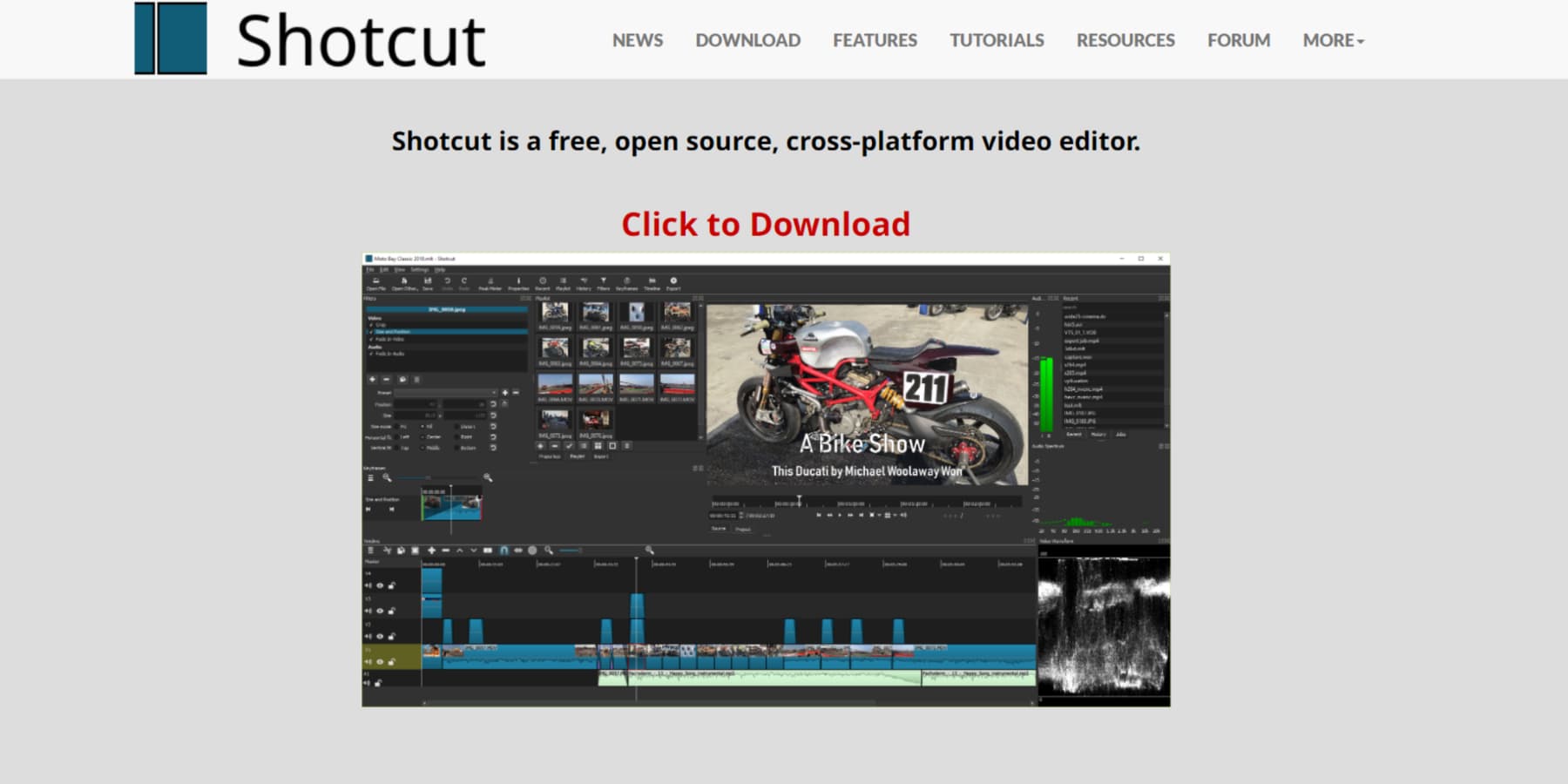 Shotcut's Homepage